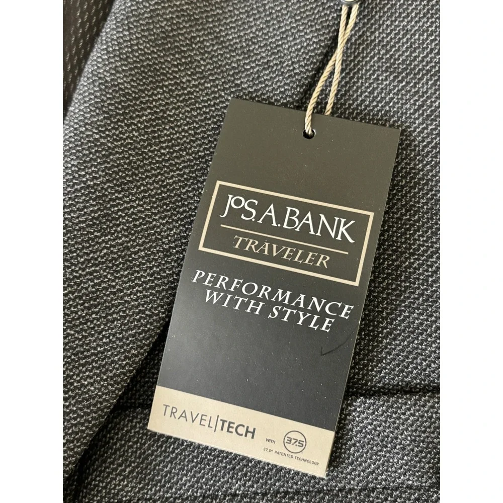 Jos A Bank Traveler Travel Tech Blazer 39R Tailored Fit Gray Wool Blend 39R NWT